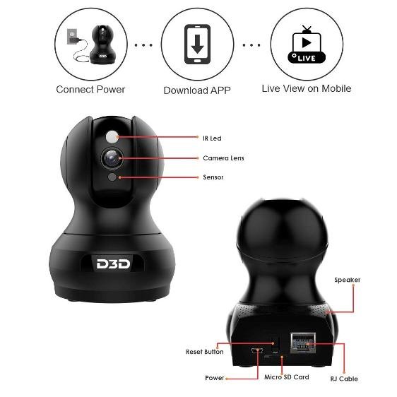 D3D Full HD WiFi Wireless IP Security Camera CCTV